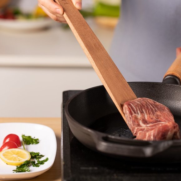 2 NEW Flat Wood Spatulas Flat Wooden Spatulas For Kitchen Frying Spatula Turners - Picture 7 of 8